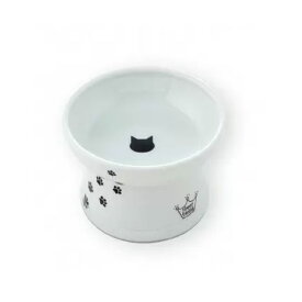 【在庫処分セール】猫壱　猫用 脚付フードボウル レギュラー 猫柄　猫用食器 食器 磁器 ペット用品 電子レンジ対応 食洗機対応