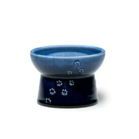 【在庫処分セール】猫壱　猫用 脚付フードボウル 日本製 ブルー　猫用食器 食器 日本製 磁器 ペット用品