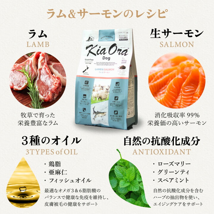 楽天市場】キアオラ ラム サーモン 2.7kg 小粒 ラム&サーモン 犬 成犬 