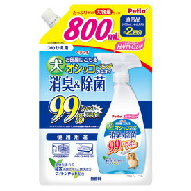 【最大350円クーポン対象★ワンにゃんDAY】ハッピークリーン 犬の消臭&除菌 800ml ペット 消臭 犬 消臭スプレー 除菌 Petio ペティオ