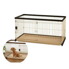 ペットサークル リッチェル 小型犬 掃除が簡単 リッチェル 木製お掃除簡単ペットサークル 120-60 ダークブラウン[EC]