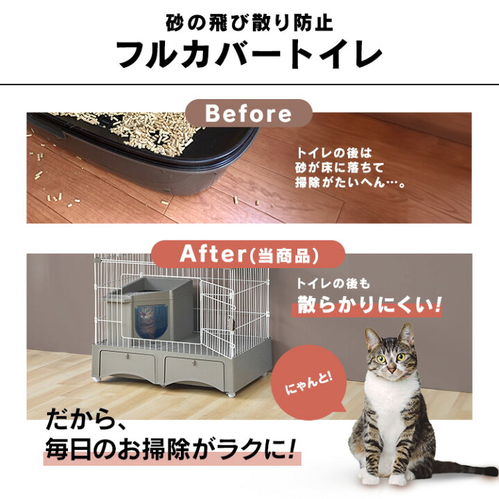 楽天市場】[チョ〜激アツ価格☆]猫 ケージ 2段 3段 トイレ付 キャット 