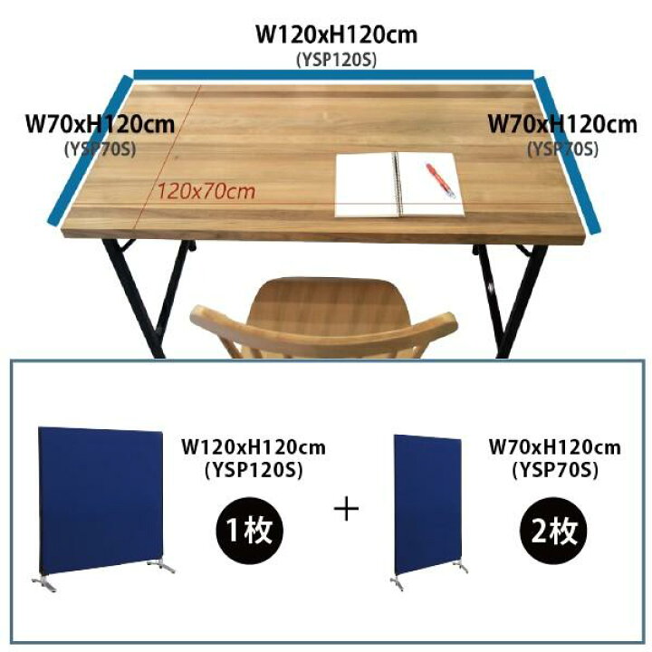 楽天市場】パーテーション 自立 3枚セット コの字 幅120cm 奥行70cm 