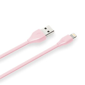 アウトレット Apple MFi認証 Lightningコネクタ用 USBフラットケーブル0.5m ピンク PG-MFILGFC05PK ライトニング　コネクタ　MFi　からみにくい　充電ケーブル