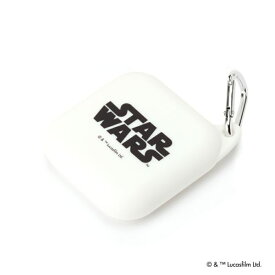スマートポーチ[ロゴ/ホワイト]【STAR WARS スターウォーズ 手のひらサイズ 四角 スクエア ケース 小物入れ キャンディ イヤホン イヤフォン キーホルダー カラビナ付き シリコン製 やわらかい なめらか ホコリが付きにくい アンチダストコーティング 白 シンプル】