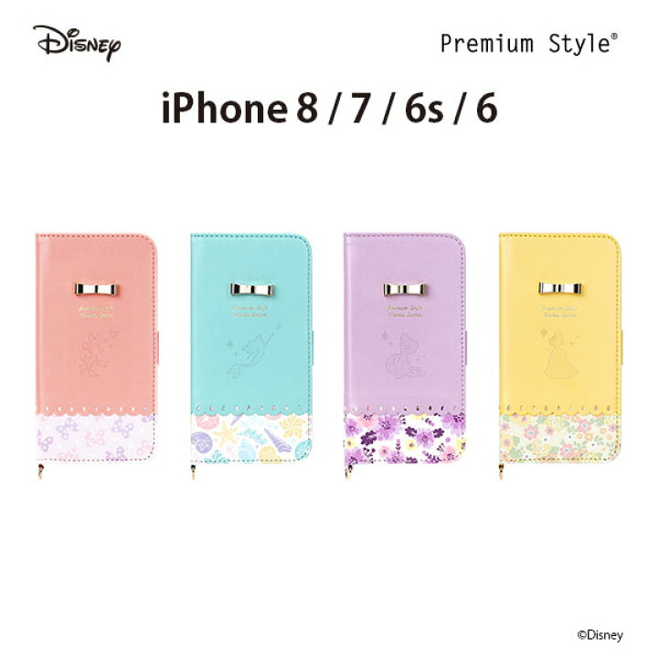 楽天市場 Iphone 8 7 6s 6 ケース カバー 手帳型 ディズニー キャラクター リボン Iphone8 Iphone7 Iphone Iphone6s Iphone6 ミニーマウス アリエル ラプンツェル ベル 美女と野獣 Premium Style Store