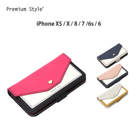 アウトレット iPhone X XS / 8 7 6s 6 手帳型 ケース カバー フリップ ピンク ネイビー ベージュ イエロー アイフォン あいふぉん アイフォーン テン テンエス エイト セブン カードポケット 収納 鏡 ミラー
