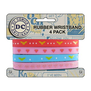 WONDER WOMAN �����_�[�E�[�}�� (85���N ) - 4 MINI RUBBER WRISTBAND SET / ���X�g�o���h �y���� / �I�t�B�V�����z