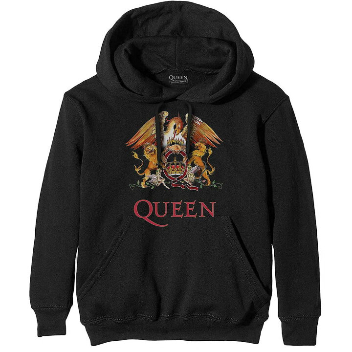 楽天市場】QUEEN クイーン (フレディ 生誕 80年 ) - CLASSIC CREST 新品未使用.Queen,Roger Taylorオフィシャルパーカーブラック