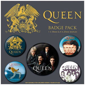QUEEN �N�C�[�� (The Royal Four 55th Anniversary ) - Official 5 Badge Pack / �o�b�W �y���� / �I�t�B�V�����z