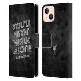 LIVERPOOL FC リヴァプールFC - Grey Pixel Ynwa Retro レザー手帳型 / Apple iPhoneケース 【公式 / オフィシャル】