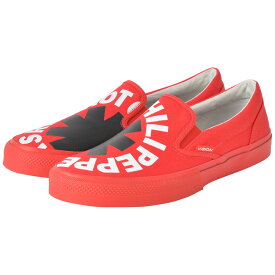 RED HOT CHILI PEPPERS レッチリ (5月来日 ) - CANVAS SLIP-ON RHCP Red / VISION STREET WEAR（ブランド） / スニーカー / メンズ 【公式 / オフィシャル】