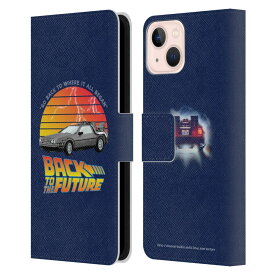 BACK TO THE FUTURE バックトゥザフューチャー - I Graphics / Delorean レザー手帳型 / Apple iPhoneケース 【公式 / オフィシャル】