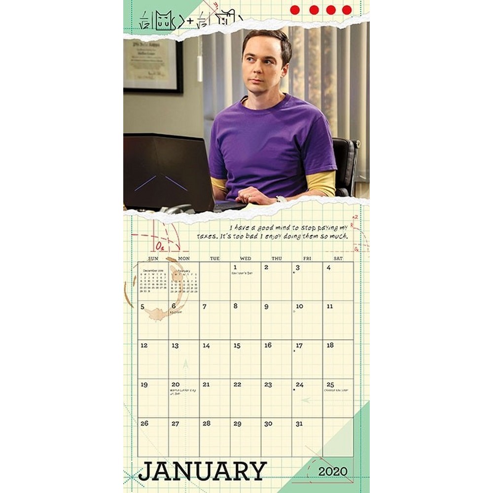 Rockentertainment公式グッズ 正規ライセンスアイテム 商品 Big Bang Theory ビッグバンセオリー 公式 Wall カレンダー オフィシャル Calendar