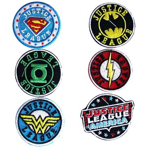 JUSTICE LEAGUE �W���X�e�B�X���[�O - Assorted Logos / �~�j 6���Z�b�g / ���b�y�� �y���� / �I�t�B�V�����z