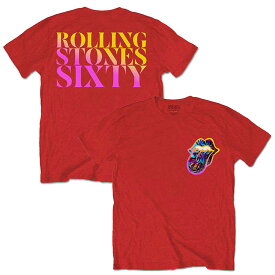 ROLLING STONES ローリングストーンズ (ブライアンジョーンズ追悼55周年 ) - Sixty Gradient Text / バックプリントあり / Tシャツ / メンズ 【公式 / オフィシャル】