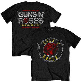 GUNS N ROSES ガンズアンドローゼズ - Rose Circle Paradise City / バックプリントあり / Tシャツ / メンズ 【公式 / オフィシャル】