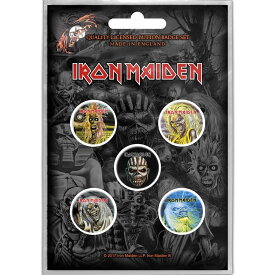 IRON MAIDEN アイアンメイデン (2024年9月来日決定 ) - THE FACES OF EDDIE / 5個セット / バッジ 【公式 / オフィシャル】