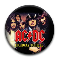 AC/DC エーシーディーシー (来日 45周年 ) - HIGHWAY TO HELL ALBUM / バッジ 【公式 / オフィシャル】