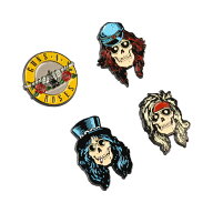 GUNS N ROSES ガンズアンドローゼズ (デビュー 40周年 ) - Guns N' Roses / 4個 ピンバッジセット / バッ…