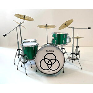LED ZEPPELIN ���b�h�c�F�b�y���� (���� 55���N ) - Green Sparkle Immigrant Song Zep Mini Drum Set Replica Collectible / �~�j�`���A�y�� �y���� / �I�t�B�V�����z