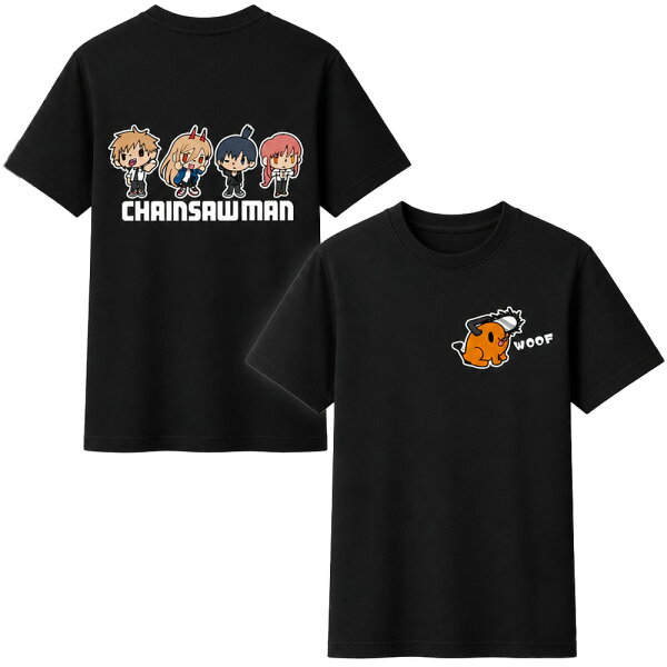 CHAINSAW MAN チェンソーマン - POCHITA, DENJI, MAKIMA, AKI AND POWER SD VERSION / バックプリントあり / Tシャツ / メンズ 【公式 / オフィシャル】