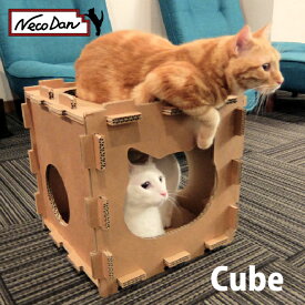 【NecoDan Cube/またたび付】ねこだん 猫用品 おもちゃ 遊具 猫 グッズ ペット 猫 キャット タワー ネコ キューブ トンネル ボックス BOX 家 ハウス 階段 ステップ 遊び 丈夫 長持ち おしゃれ 強化段ボール 段ボール ダンボール 踏み台 おえかき 落書き DIY 軽い