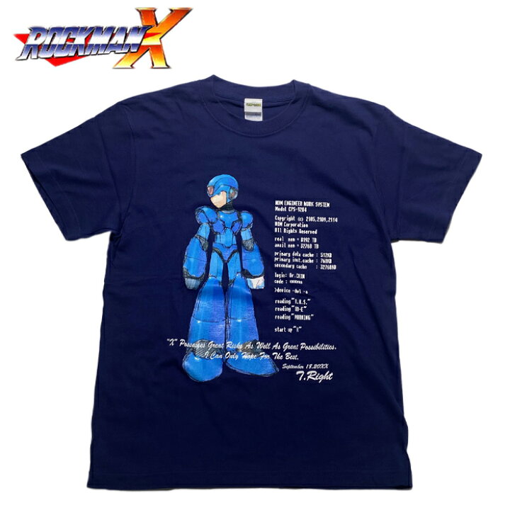 楽天市場】ロックマンX 手書き風 ビジュアル Tシャツ【Rockman 