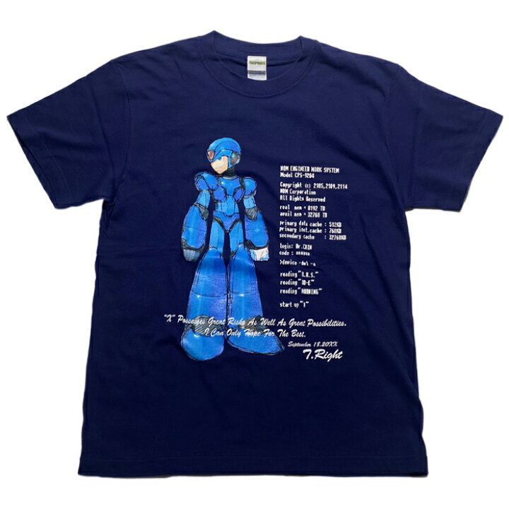 楽天市場】ロックマンX 手書き風 ビジュアル Tシャツ【Rockman 