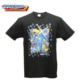 ロックマン クラシックス コレクション2 Tシャツ【ROCKMAN Classics Colection2 Tee 】MEGAMAN 洛克人 メンズ レディース ミリタリー カジュアル CAPCOM カプコン ゲーム キャラクター Tシャツ コットン トップス プリント インナー 半袖 クルーネック OUTLET SALE70%OFF