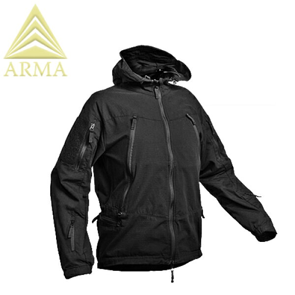 ARMA タクティカル ディメンション ジャケット/BLACK 【アルマ TACTICAL DIMENSION JACKET/ブラック】メンズ ミリタリー サバゲ アウトドア 登山 バイク ツーリング サイクリング マウンテンリーコン キャンプ コットン リップストップ パッチ パネル