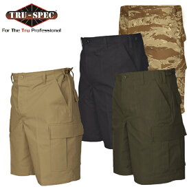 TRU-SPEC カーゴ ショーツ【トゥルースペック Cargo Shorts】メンズ ミリタリー サバゲ アウトドア カジュアル リップストップ ショー ト パンツ ストリート 普段使い トラウザー キャンプ ビーチ 海 河 川 コットン ポケット フラップ 迷彩 カモ