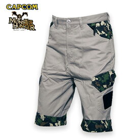 モンスターハンター ショーツ for PATCH/カモフラージュ【MonsterHunter Shorts for パッチ/CAMO】カプコン ゲーム CAPCOM メンズ レディース ミリタリー カジュアル プリント ボトム ショートパンツ コットン パッチパネル シルエット 迷彩 カモ