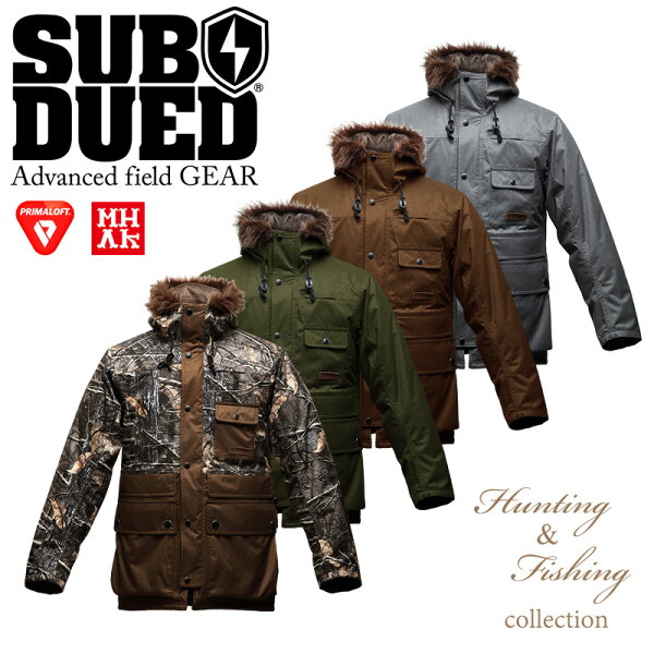 SUBDUED ディア ハンター ジャケット 【サブデュード DEER HUNTER JACKET】メンズ ミリタリー アウトドア ハンティング マウンテンリーコン キャンプ 登山 バイク ツーリング サイクリング 透湿防水 防寒 プリマロフト シルバー フリース ポリエステル フード ファー 狩猟