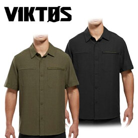 VIKTOS シュマグ S/S シャツ【ヴィクトス ビクトス Shemagh Short Sleeve Shirts】メンズ ミリタリー アウトドア サバゲ カジュアル キャンプ バーベキュー ビーチ 海 山 河 川 US レーヨン リネン ポケット ジッパー 半袖 トップス ロゴ LOGO ボタン 襟 ネック