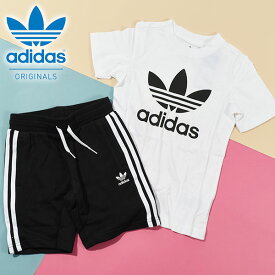 送料無料 アディダス キッズ 上下セット 半袖Tシャツ ショートパンツ adidas 子供 ジュニア SHORT TEE SET ロゴ 男の子 子供服 セットアップ ORIGINALS オリジナルス RW129