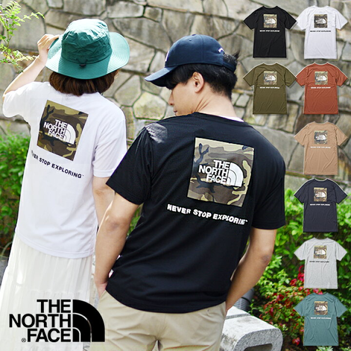 楽天市場 ゆうパケット発送 送料無料 ノースフェイス Tシャツ メンズ レディース 半袖 The North Face ショートスリーブ スクエア カモフラージュ ティー S S Square Camofluge Tee バックプリント 迷彩 22春夏新色 Nt Ray Green