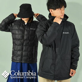 25%off 送料無料 3way コロンビア マウンテンパーカー Columbia メンズ レディース Madrona Heights Interchange Jacket 中綿ジャケット 防水 連結 アウター ウインドブレーカー ジャケット アウトドア 登山 黒 WE9252 【あす楽対応】