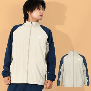 大谷翔平選手着用モデル 送料無料 ニューバランス 裏起毛 ナイロンジャケット 吸湿速乾 New Balance メンズ ウーブン トラックジャケット 裏トリコット起毛 グレー ベージュ系 amj53171 2025秋冬新