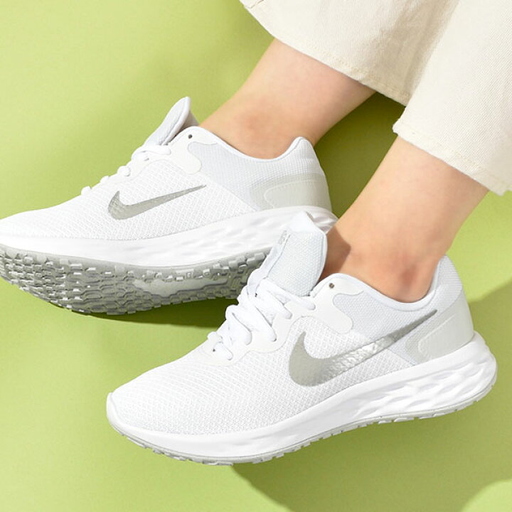 楽天市場 送料無料 ナイキ ランニングシューズ レディース Nike レボリューション 6 ランニング ジョギング マラソン 運動靴 スニーカー シューズ 初心者 トレーニング Revolution ホワイト 白 Dc3729 21冬新作 Ray Green