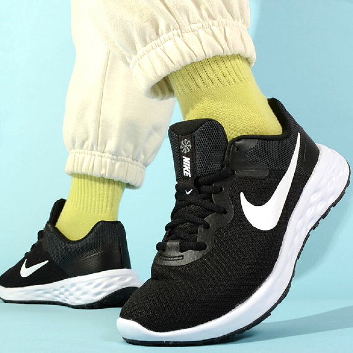 楽天市場 送料無料 ナイキスニーカー レディース ランニングシューズ Nike レボリューション 6 ランニング ジョギング マラソン 運動靴 シューズ 初心者 トレーニング Revolution ブラック 黒 Dc3729 Ray Green