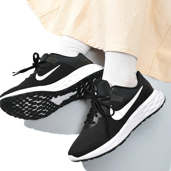 楽天市場 送料無料 ナイキスニーカー レディース ランニングシューズ Nike レボリューション 6 ランニング ジョギング マラソン 運動靴 シューズ 初心者 トレーニング Revolution ブラック 黒 Dc3729 Ray Green