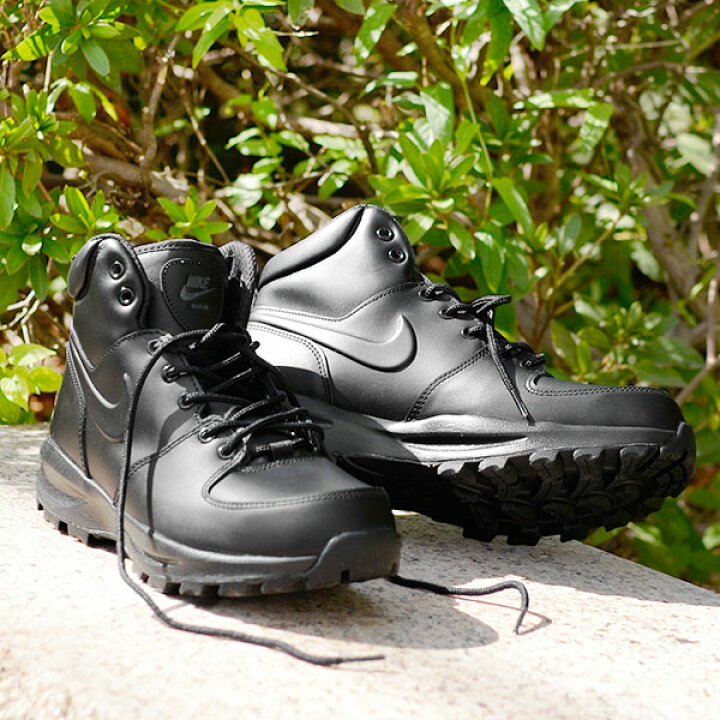楽天市場 待望の再入荷 送料無料 スニーカー ナイキ メンズ レディース Nike マノア レザー シューズ 靴 ブーツ 撥水 スノトレ スニーカーブーツ ハイカット ブラック 黒 Manoa Leather あす楽対応 Ray Green