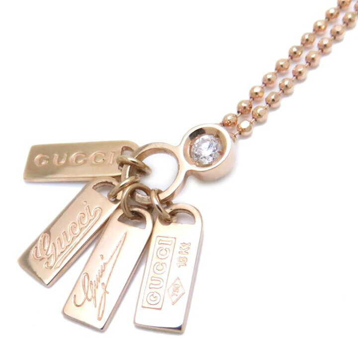 楽天市場】グッチ GUCCI ネックレス ロゴプレート 1Pダイヤモンド 