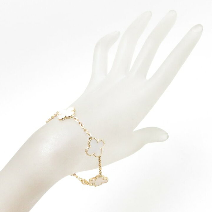 Van Cleef & Arpels K18YG mother of pearl bracelet Vintage Alhambra  18.5cm