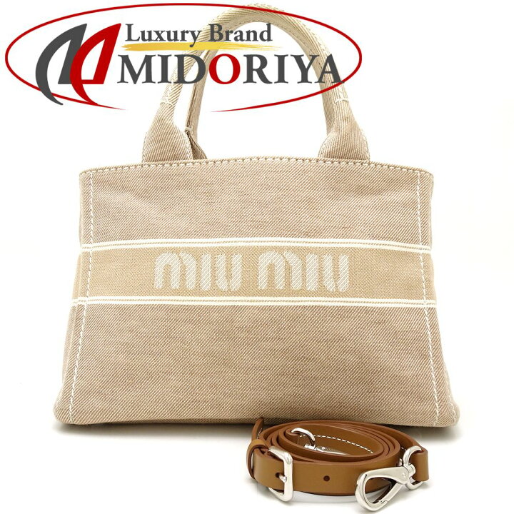 楽天市場】ミュウミュウ MIUMIU 5BA219 2WAY トートバッグ デニム  