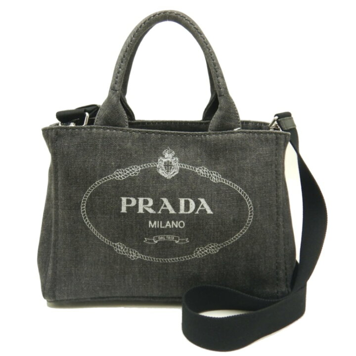 楽天市場】プラダ PRADA 1BG439 カナパ デニム NERO ブラック 2WAY  