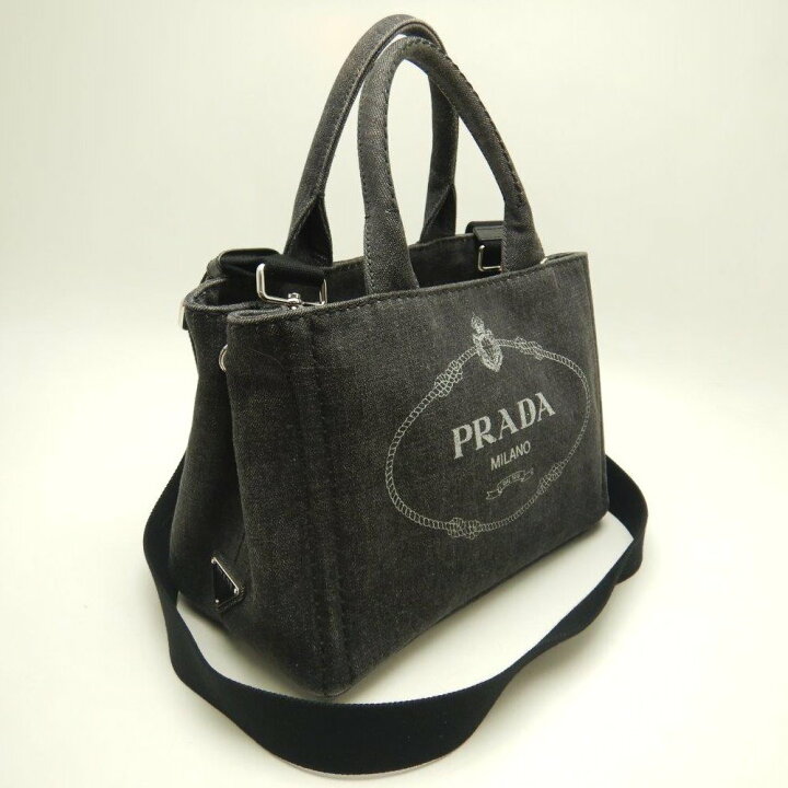 楽天市場】プラダ PRADA 1BG439 カナパ デニム NERO ブラック 2WAY  