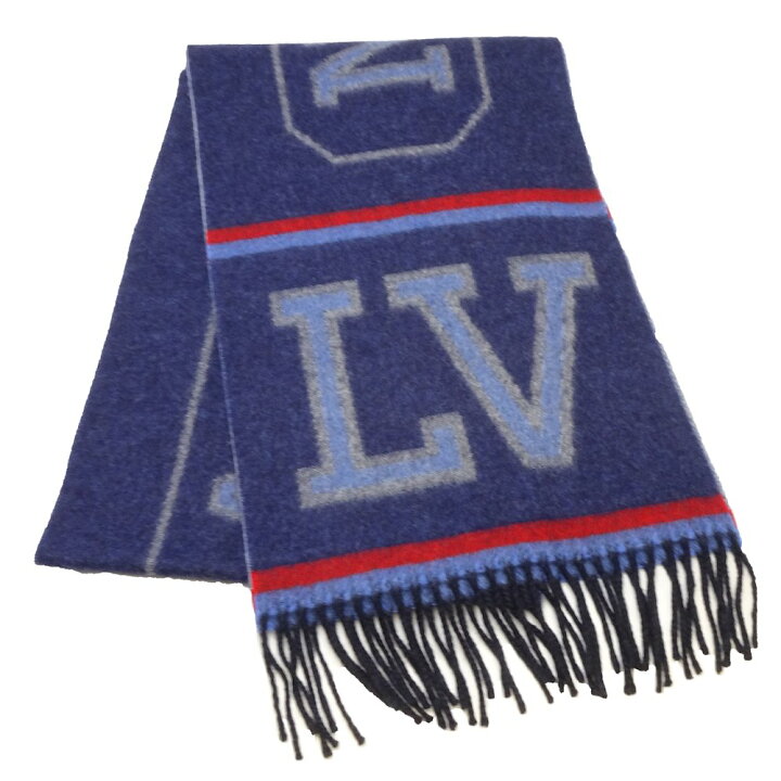 楽天市場 ルイヴィトン Louis Vuitton マフラー メンズ エシャルプlvアスレティックス ネイビー M 中古 Luxury Brand ミドリヤ楽天市場店