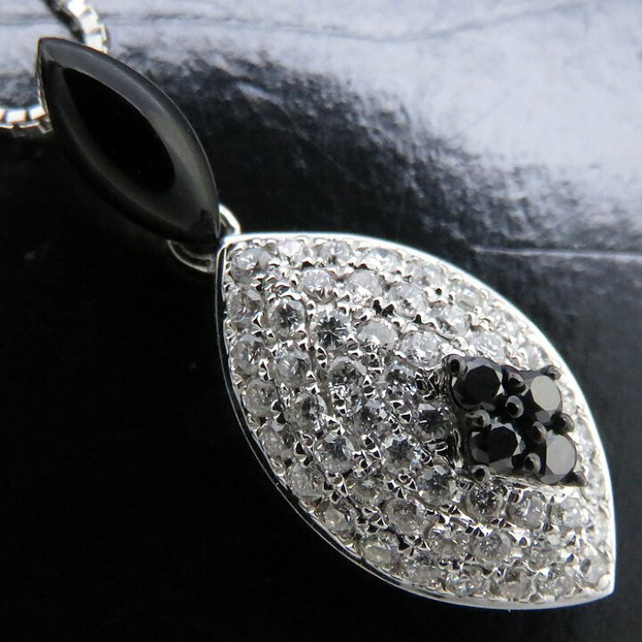 楽天市場】ネックレス K18WG オニキス0.23ct ダイヤモンド0.33ct 
